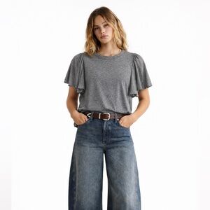 Unsubscribed Ruffle Grey Tee